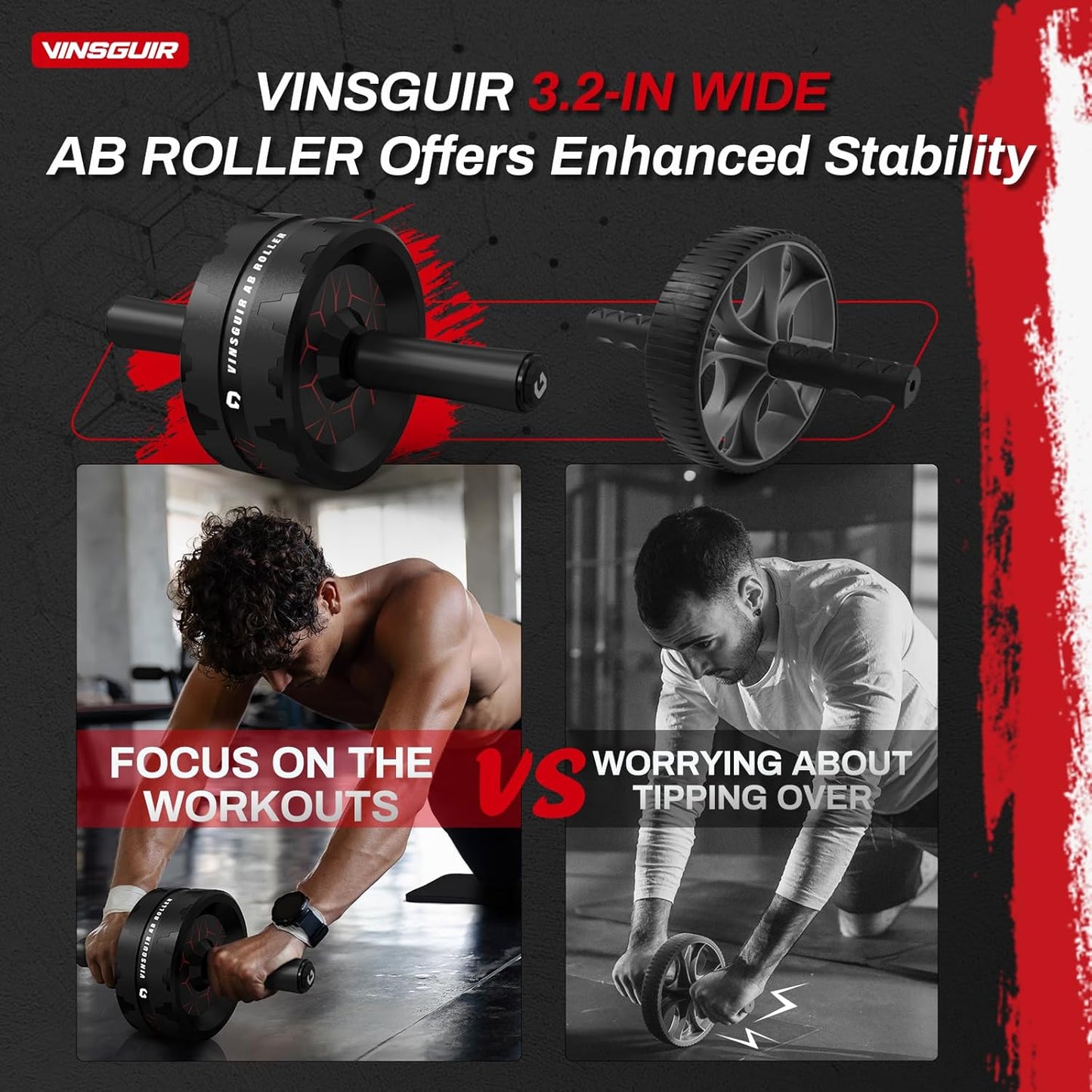 Ultimate Ab Roller Wheel with Knee Pad - Home Gym Essential for Full-Body Strength Training and Core Workout