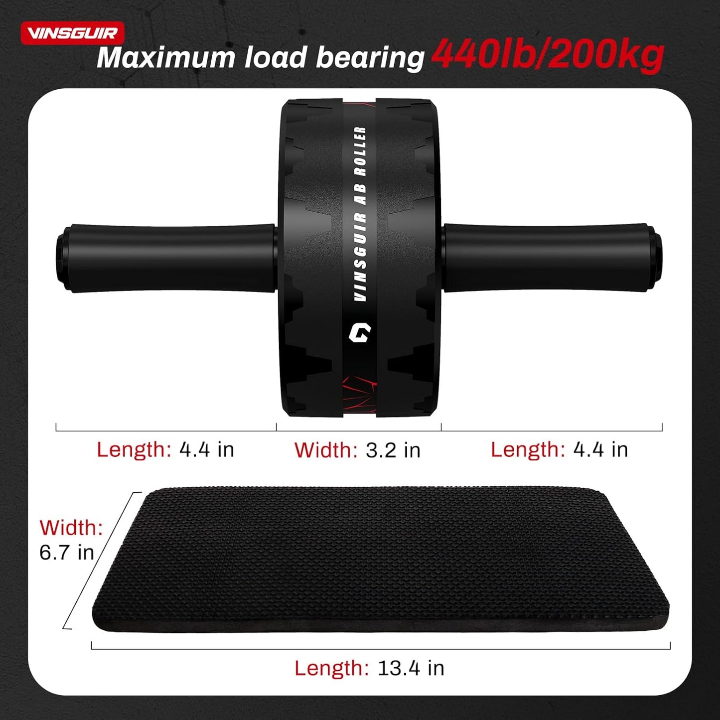 Ultimate Ab Roller Wheel with Knee Pad - Home Gym Essential for Full-Body Strength Training and Core Workout