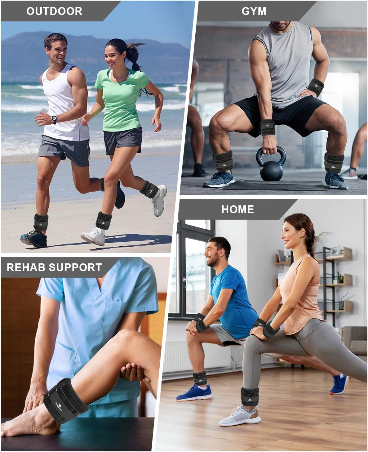 Versatile Adjustable Ankle Weights (1-20 LBS) - Perfect for Jogging, Gymnastics, Aerobics & Physical Therapy - Removable Weight Design