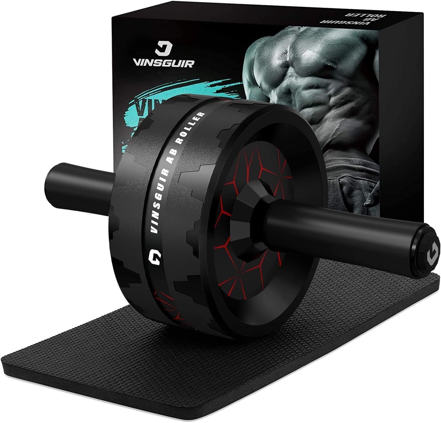 Ultimate Ab Roller Wheel with Knee Pad - Home Gym Essential for Full-Body Strength Training and Core Workout