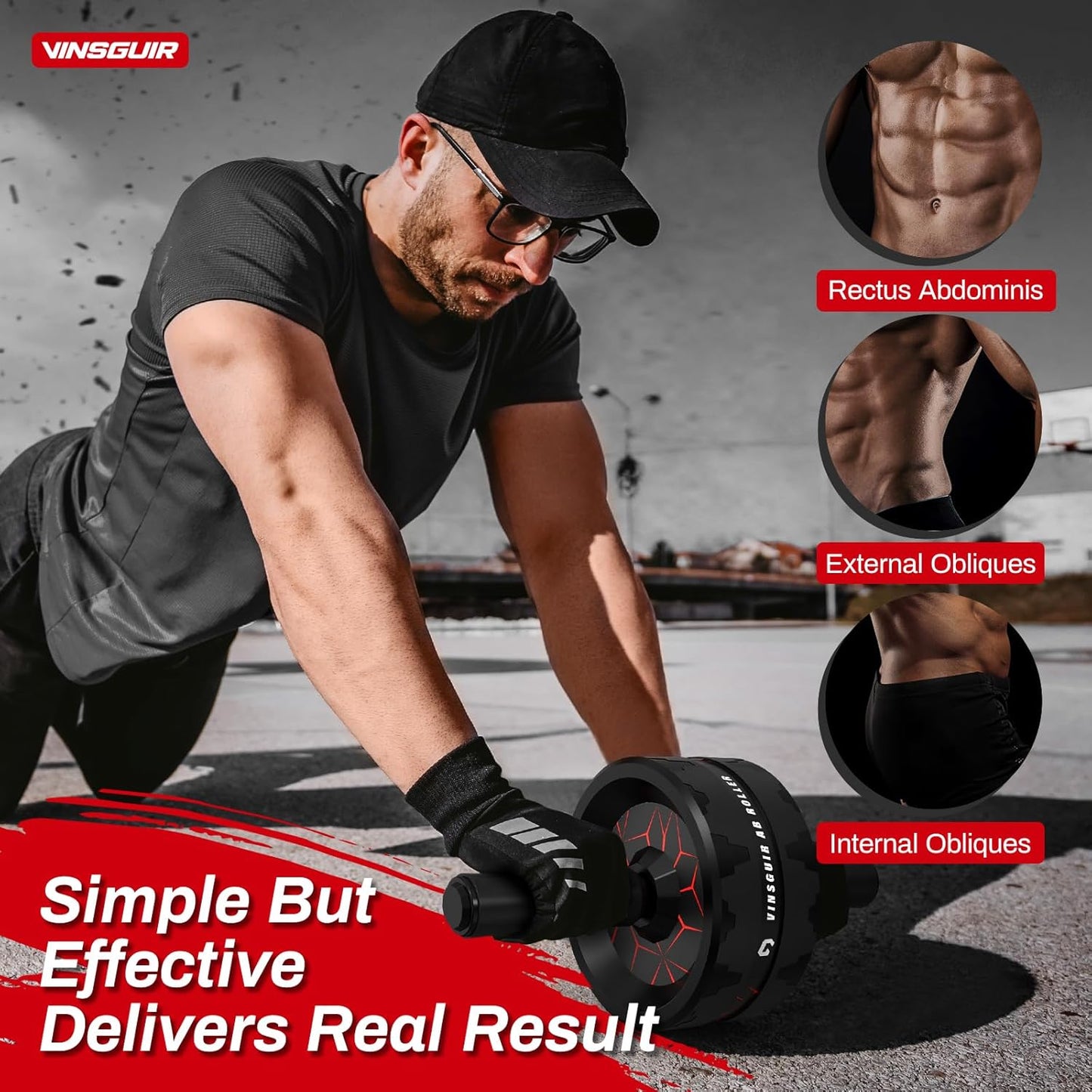Ultimate Ab Roller Wheel with Knee Pad - Home Gym Essential for Full-Body Strength Training and Core Workout