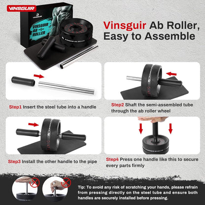 Ultimate Ab Roller Wheel with Knee Pad - Home Gym Essential for Full-Body Strength Training and Core Workout