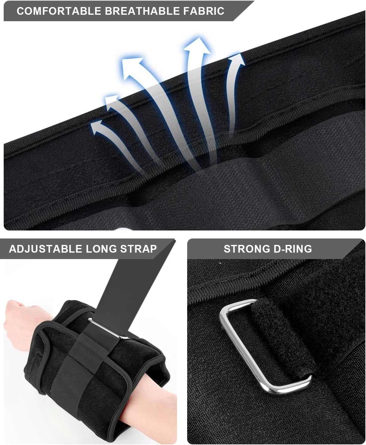 Versatile Adjustable Ankle Weights (1-20 LBS) - Perfect for Jogging, Gymnastics, Aerobics & Physical Therapy - Removable Weight Design